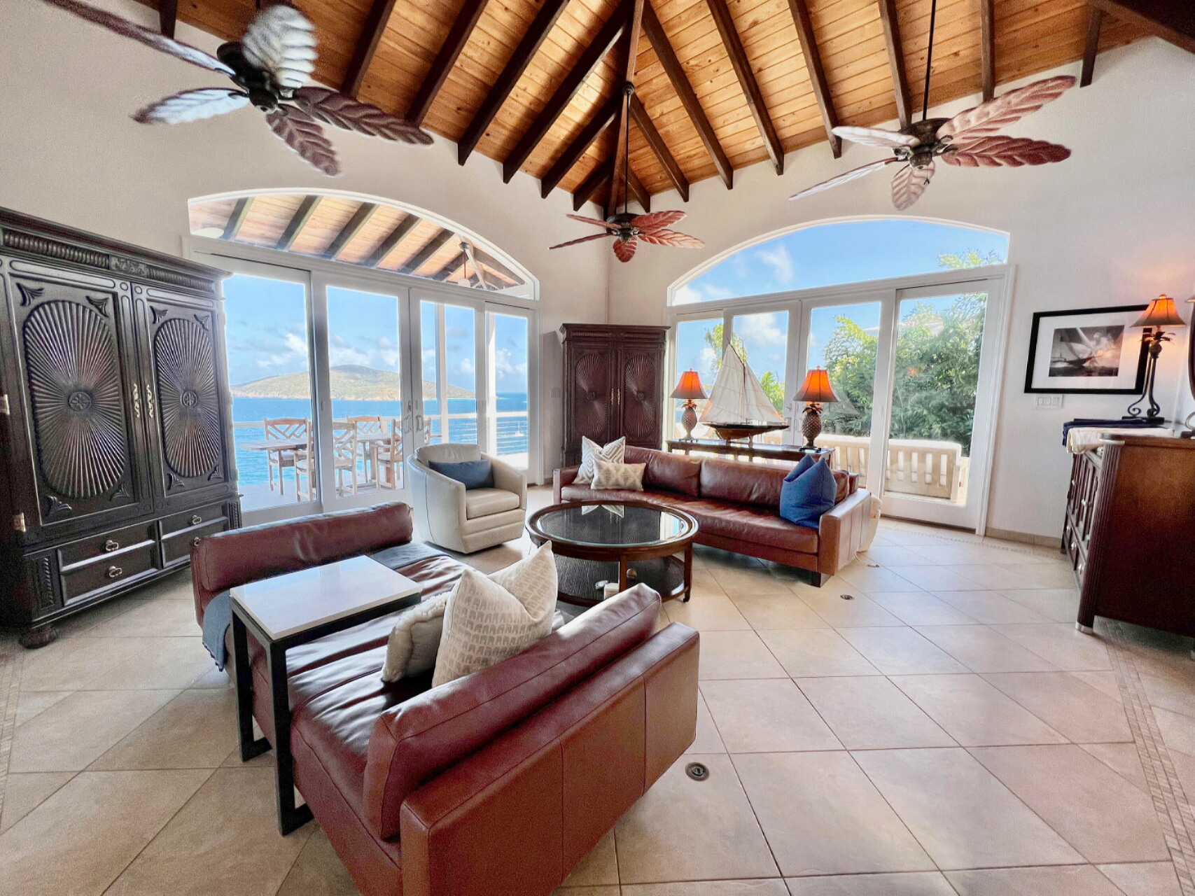 interior of villa in Caribbean living room